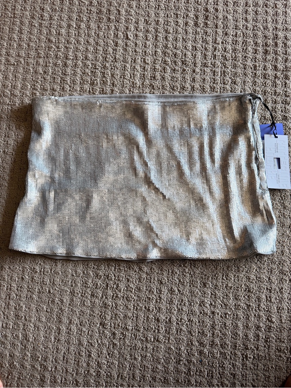 Silver Sequin Mini Skirt - Unbranded